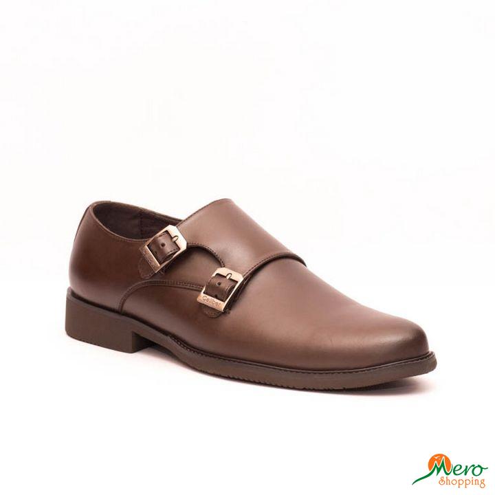 Tan Formal Double Monkstrap Slip On Shoes For Men -[474 C Coffee ]